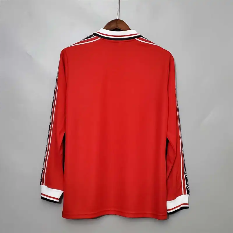 1998-00 Manchester United Beckham #7 Retro Jersey Home Long Sleeve