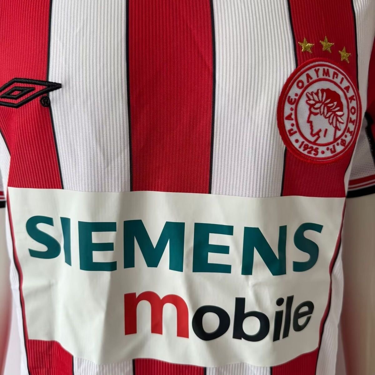 2002-2003 0lympiacos Home Retro Soccer Jersey