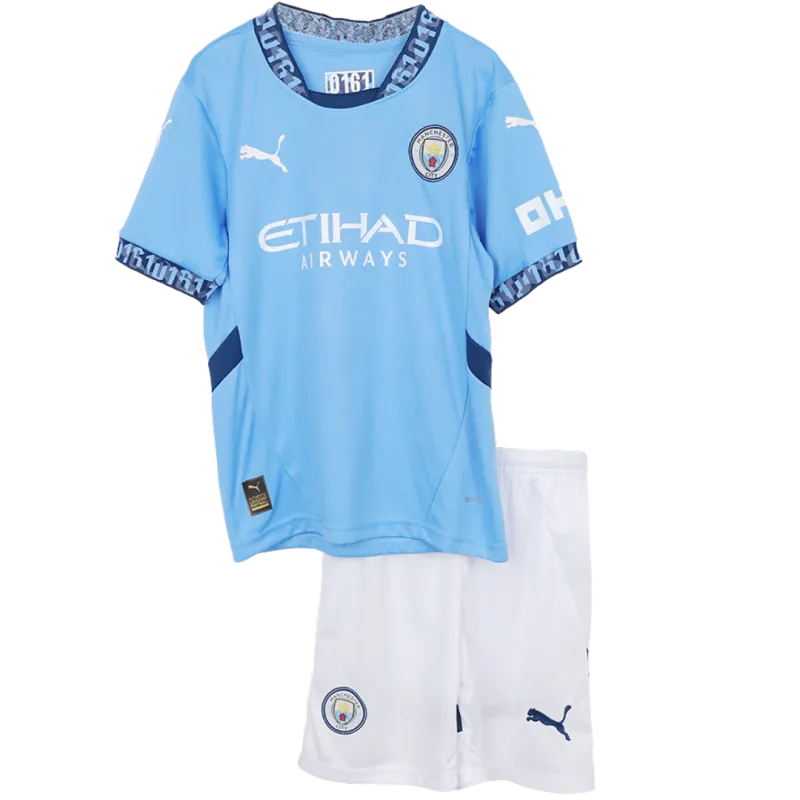 Kids Manchester City Home Jersey Kit Youth Apparels 2024/25