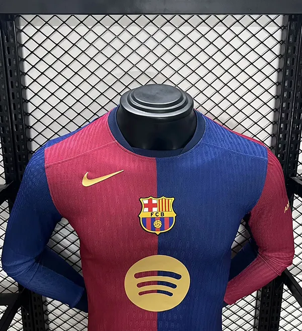 24-25 Barcelona Home Soccer Jersey Player Edition Long Sleeve