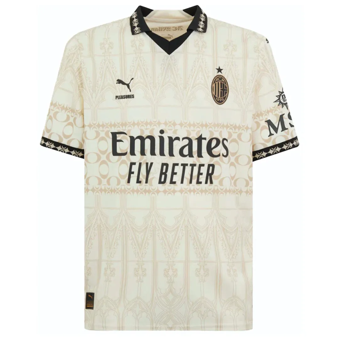 23-24 AC Milan x Pleasures Fourth Jersey Beige Shirt