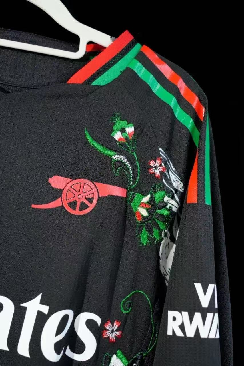 Arsenal 2023/24 Black Special Edition Jersey – Floral Embroidery Design