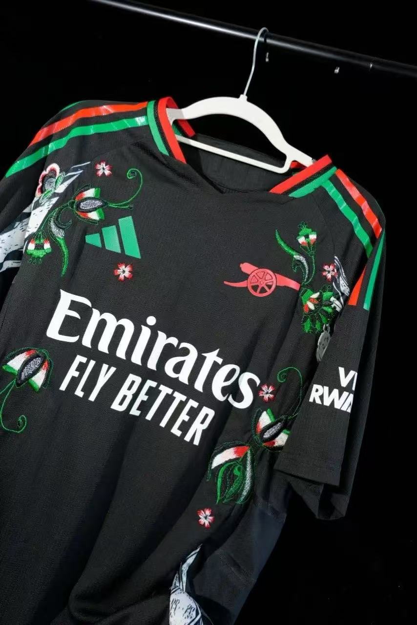 Arsenal 2023/24 Black Special Edition Jersey – Floral Embroidery Design
