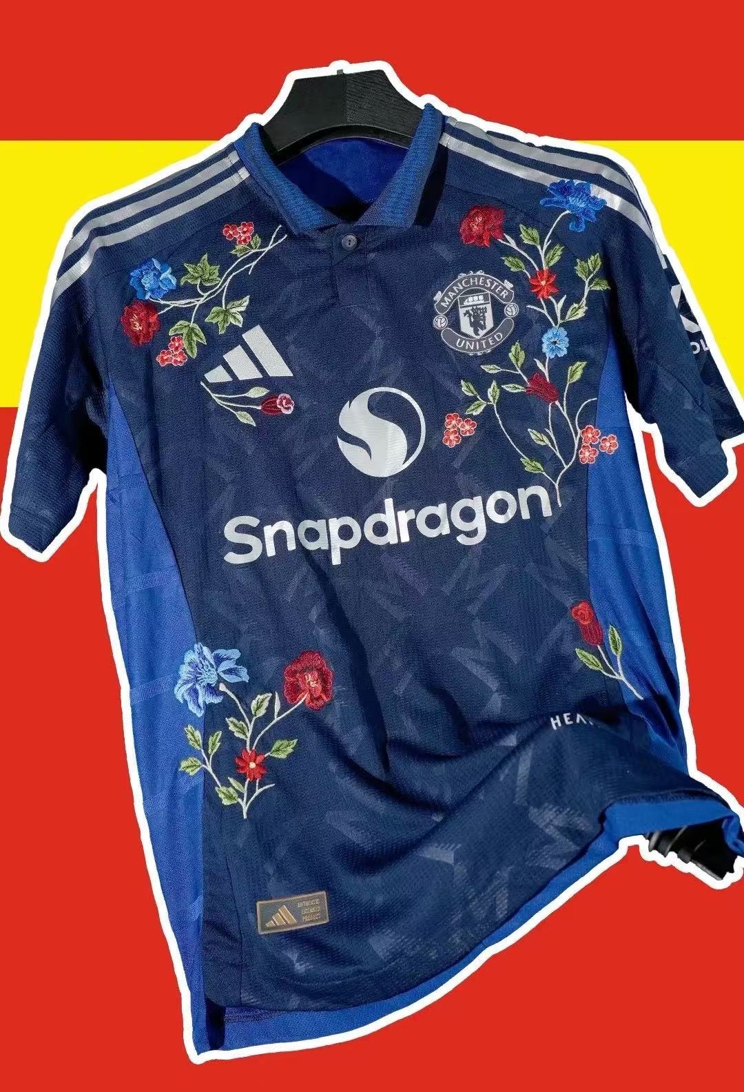 Manchester United 2023/24 Navy Special Edition Jersey – Floral Embroidery Design