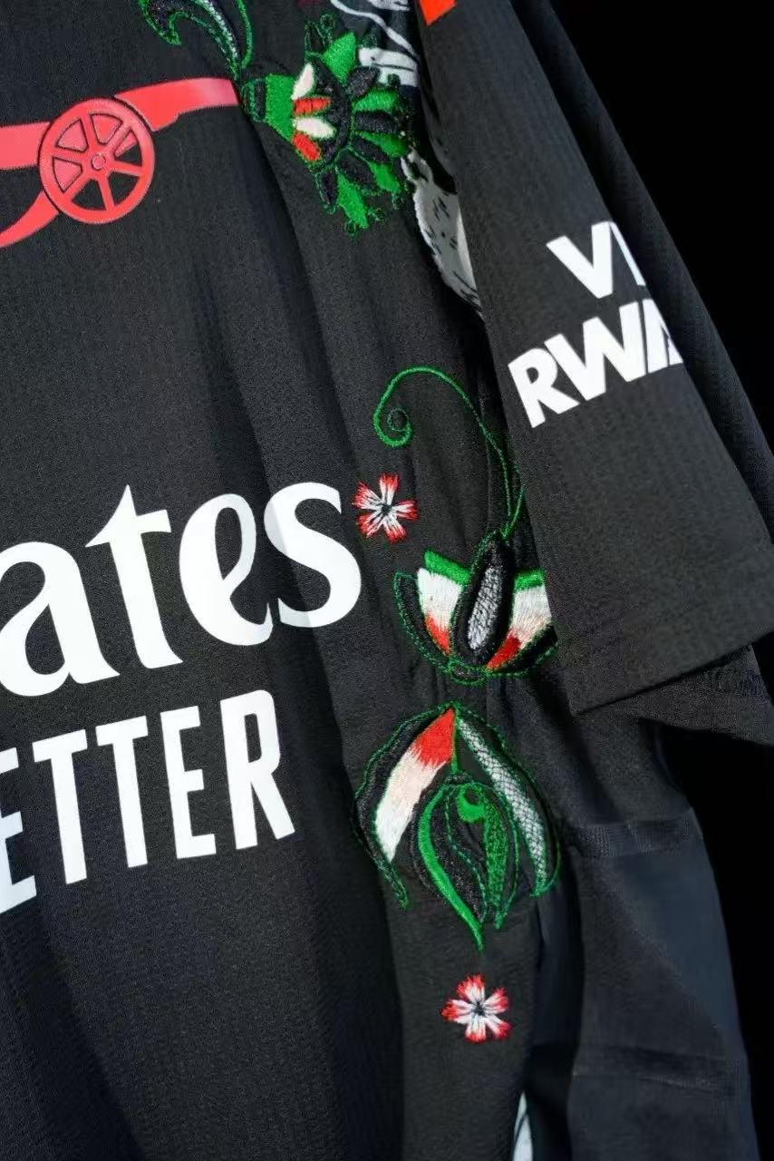 Arsenal 2023/24 Black Special Edition Jersey – Floral Embroidery Design