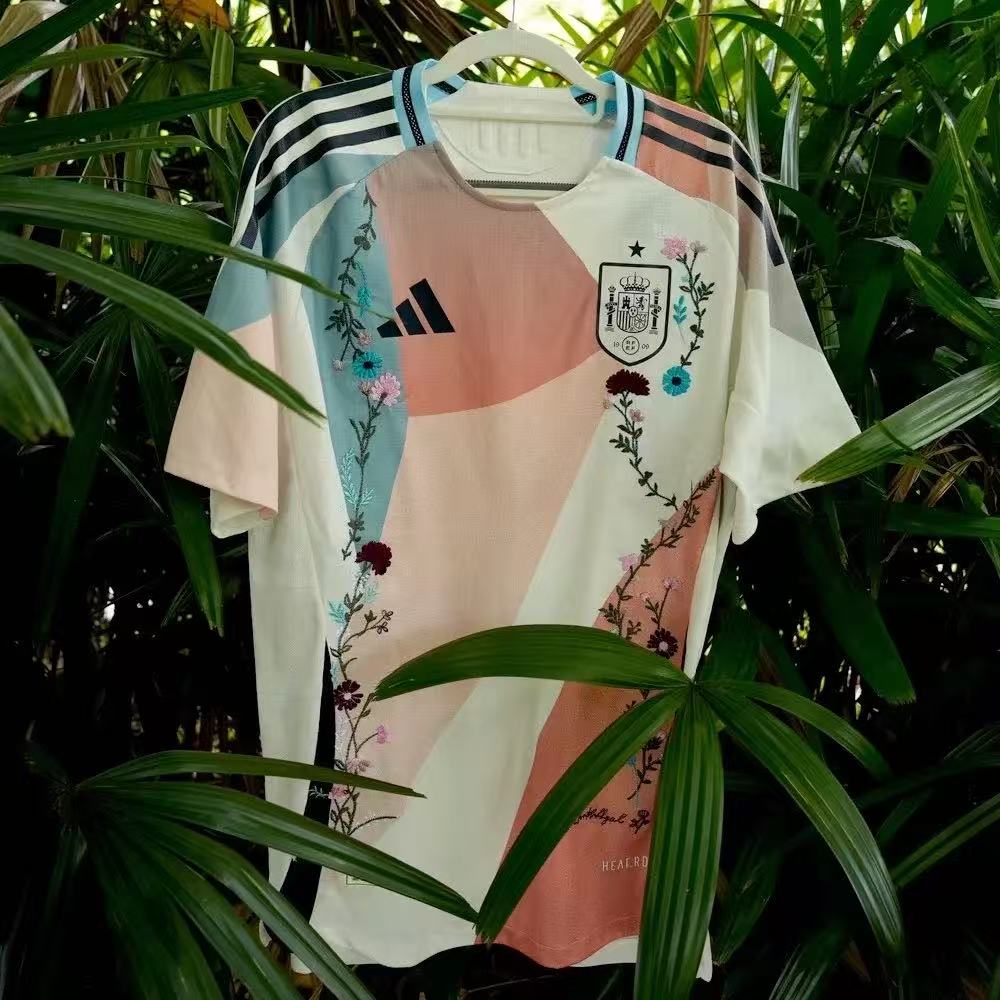 Spain National Team 2023/24 Special Edition Jersey – Multi-Color Design with Floral Embroidery