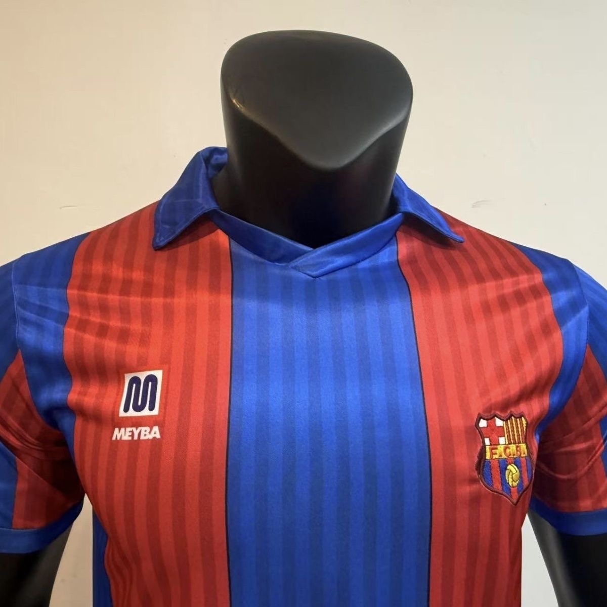 FC Barcelona Retro Jersey 1980s Classic Red & Blue Stripes (Meyba Edition)