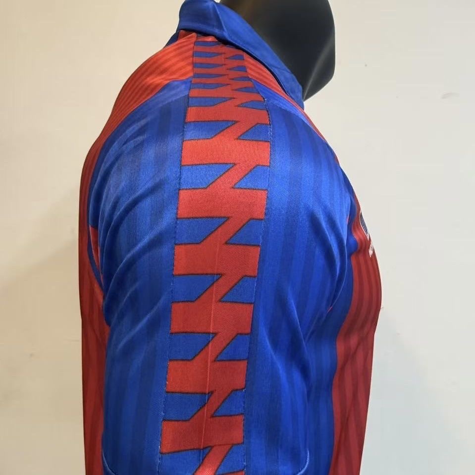 FC Barcelona Retro Jersey 1980s Classic Red & Blue Stripes (Meyba Edition)