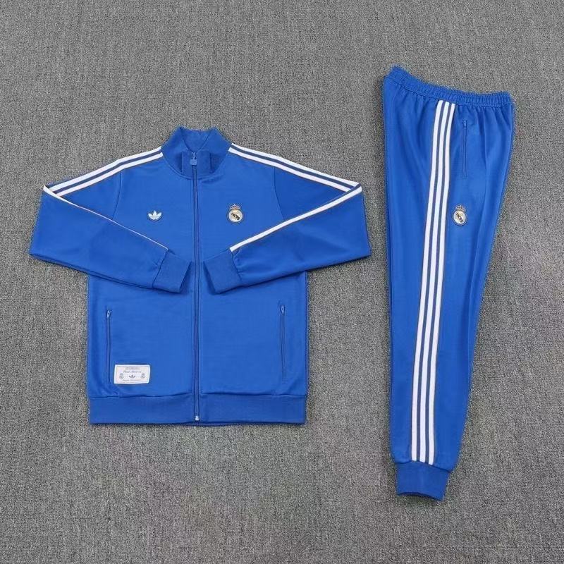 Real Madrid Blue Retro Track Suit | Adidas Originals Training Jacket & Pants Set – Men's Football Outfit