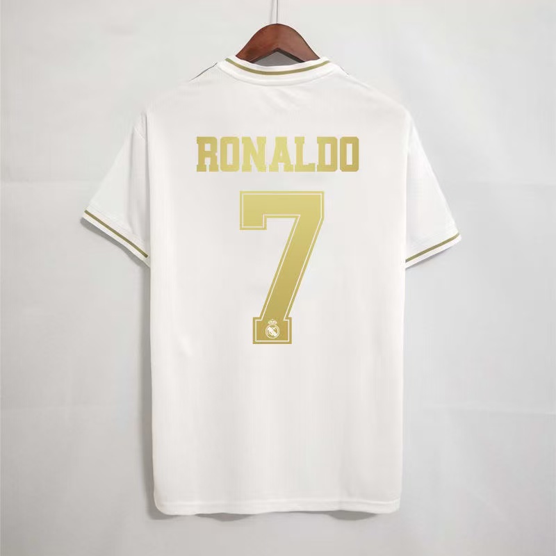 Real Madrid 2019/20 Home Jersey – White & Gold Fly Emirates | Men's Football Shirt