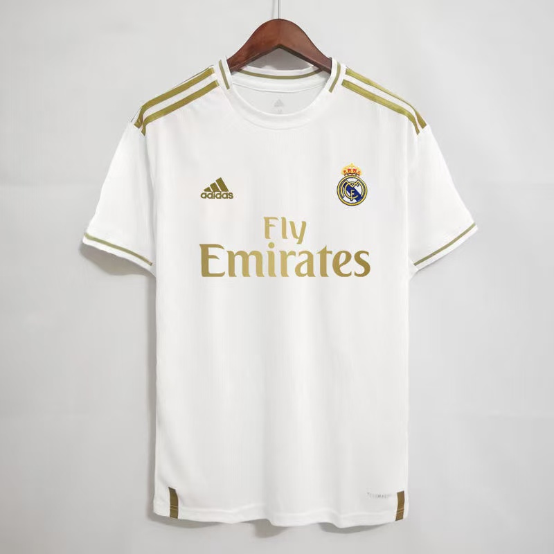 Real Madrid 2019/20 Home Jersey – White & Gold Fly Emirates | Men's Football Shirt