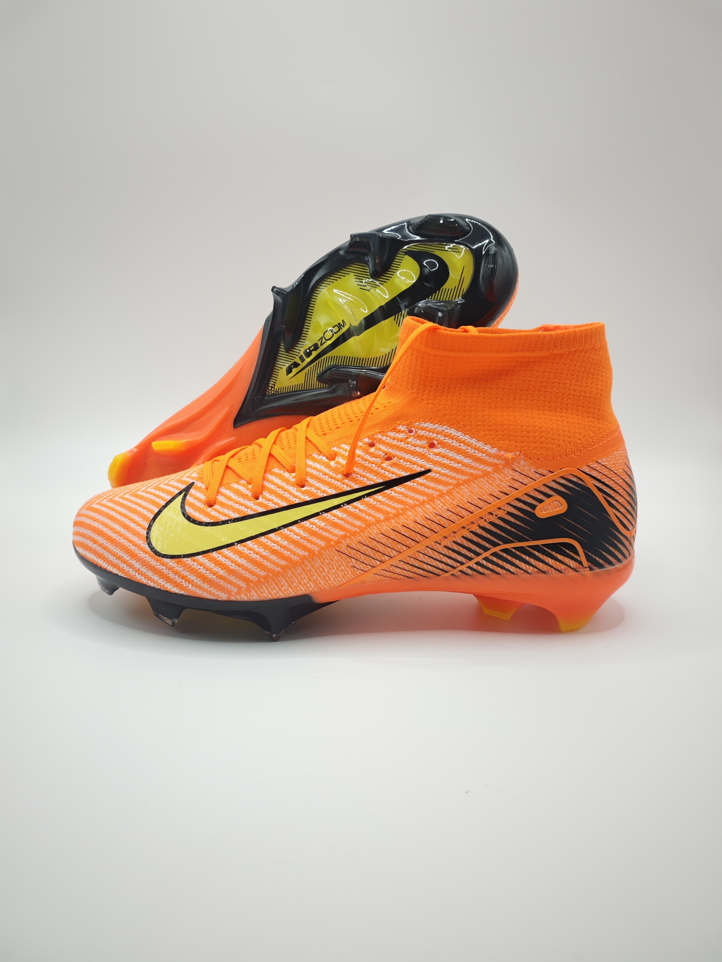 Nike Mercurial 16 FG Soccer Cleats with Built-in Bonded Pack: Full Air Cushion for All-Match Comfort, Waterproof Knit for Wet Pitches