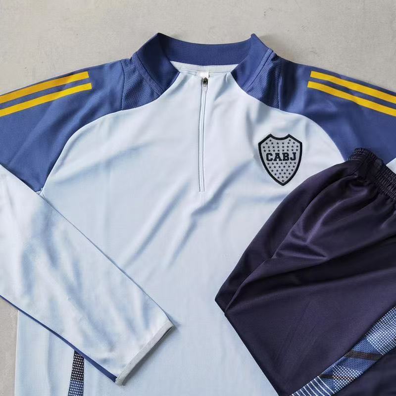 Boca Juniors 2025-26 Training Set Light Blue Half-Zip Top + Navy Pants AEROREADY