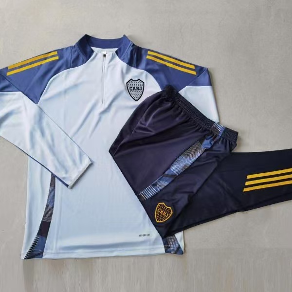 Boca Juniors 2025-26 Training Set Light Blue Half-Zip Top + Navy Pants AEROREADY