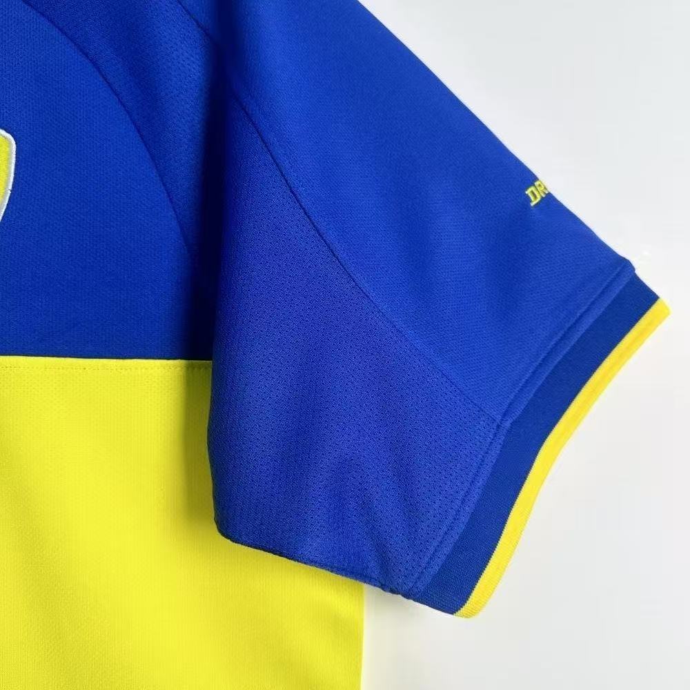 Boca Juniors 2001/02 Home Jersey – Blue & Yellow Quilmes | Fan Version Short Sleeve Football Shirt