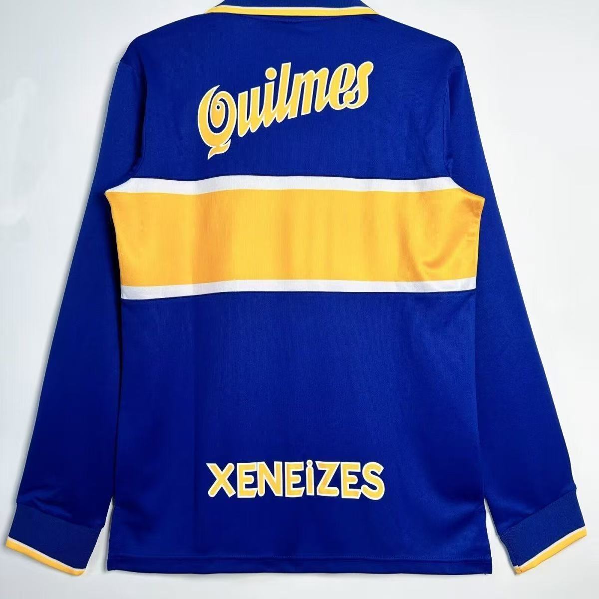 Boca Juniors 1996/97 Home Long Sleeve Jersey – Quilmes Sponsor | Retro Fan Version