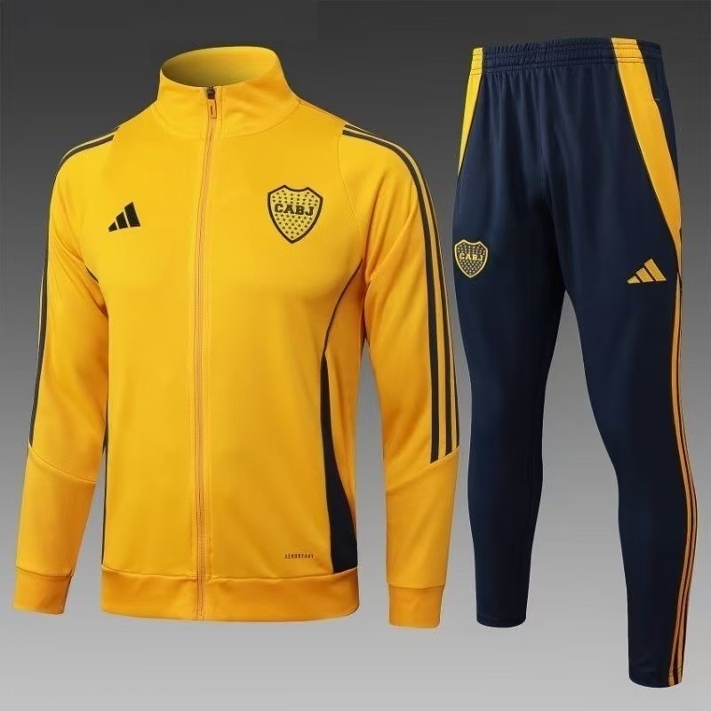 Boca Juniors 2025-26 Training Tracksuit Set Jacket + Pants AEROREADY – Yellow & Navy