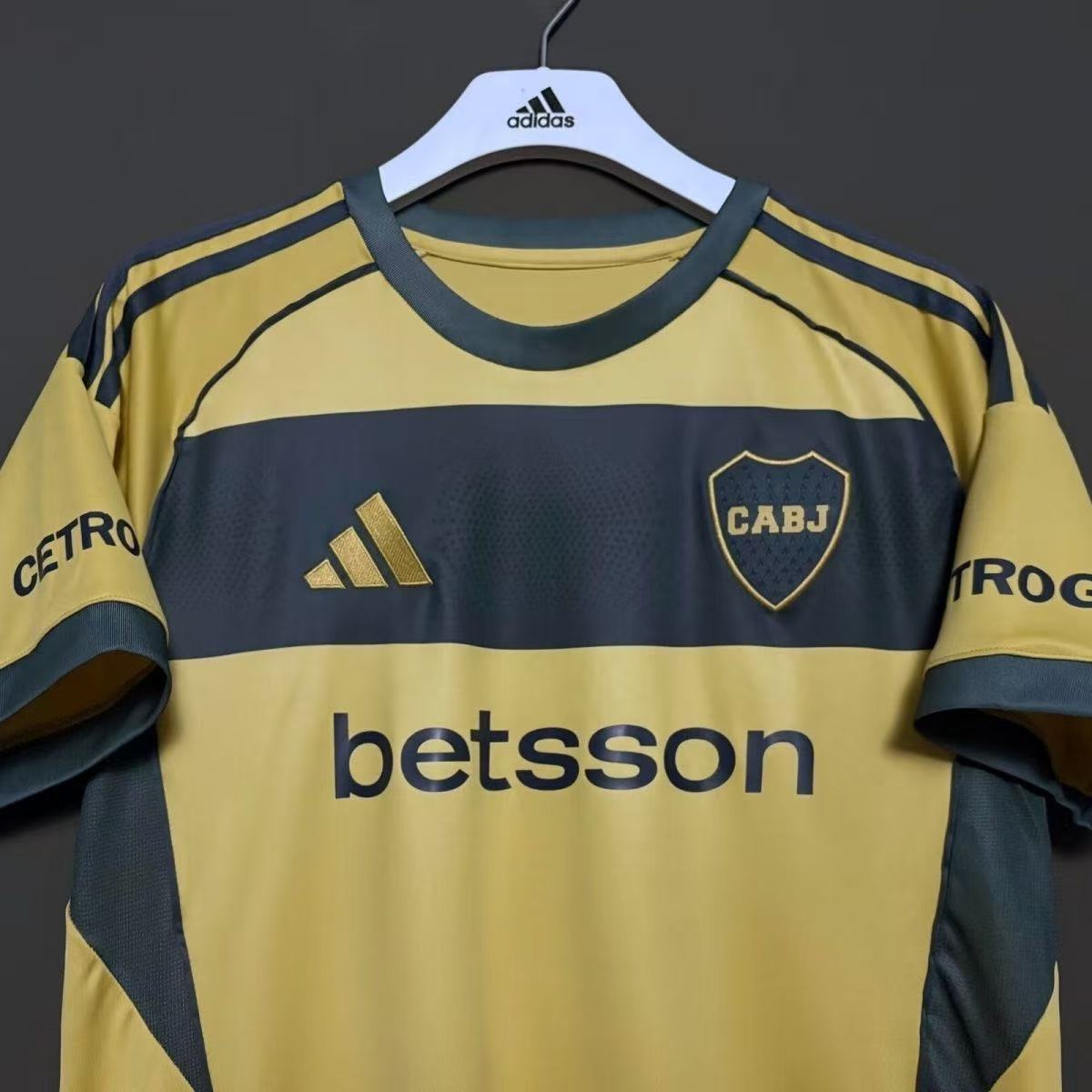 Boca Juniors 2025/26 Third Jersey – Gold & Navy Betsson Sponsor | Fan Version