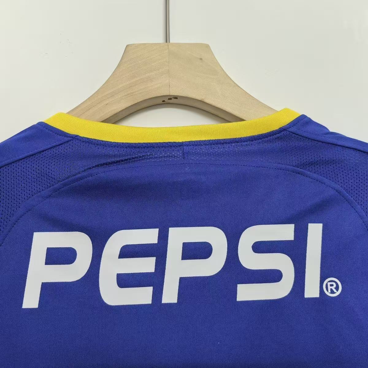 Boca Juniors 2003/04 Home Jersey – Blue & Yellow PEPSI | Fan Version Short Sleeve Football Shirt