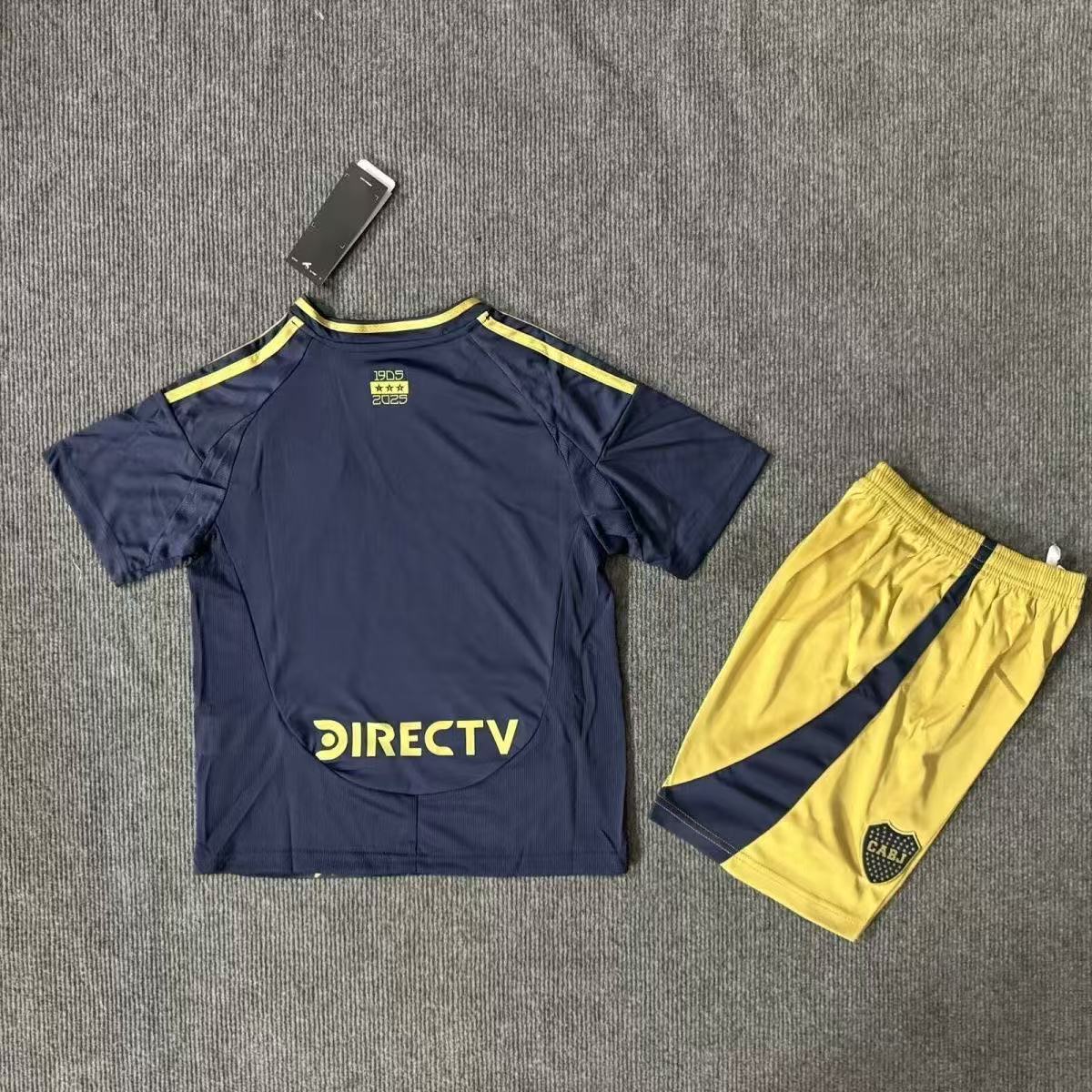 Boca Juniors Kids Third Jersey 2025-26 Stars Navy Soccer Kit Youth Home Training Uniform Set