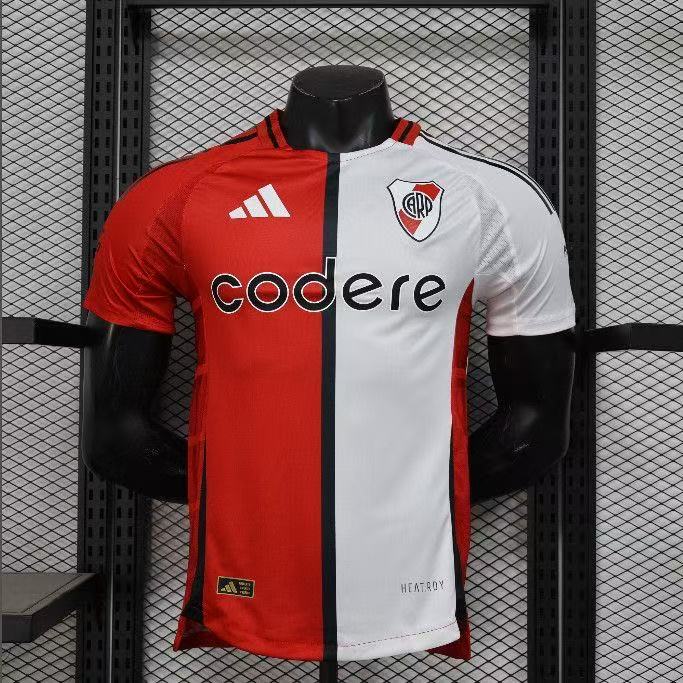 River Plate 2025/26 Player Version Away Jersey | Adidas HEAT.RDY Red White Split Football Shirt