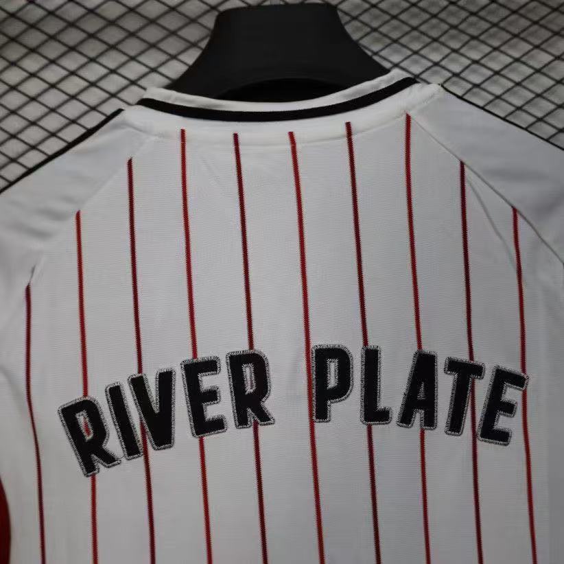 River Plate 2025/26 Baseball Style Special Edition Jersey | White Red Pinstripes