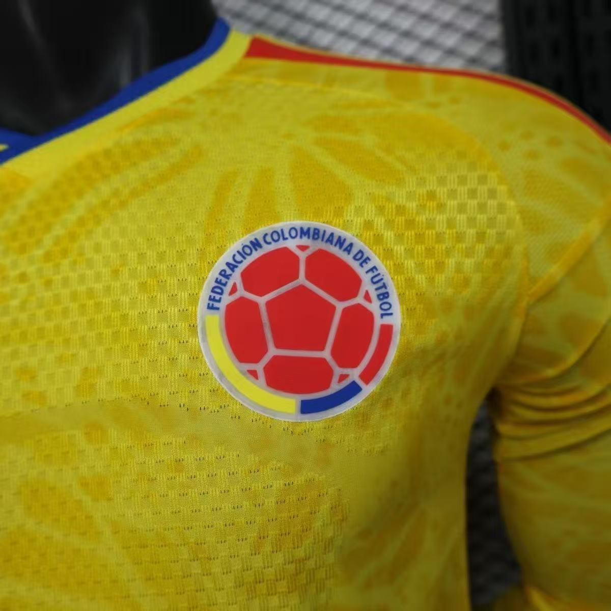 Colombia 2024 Home Long Sleeve Player Version Jersey | HEAT.RDY Yellow Red Blue Football