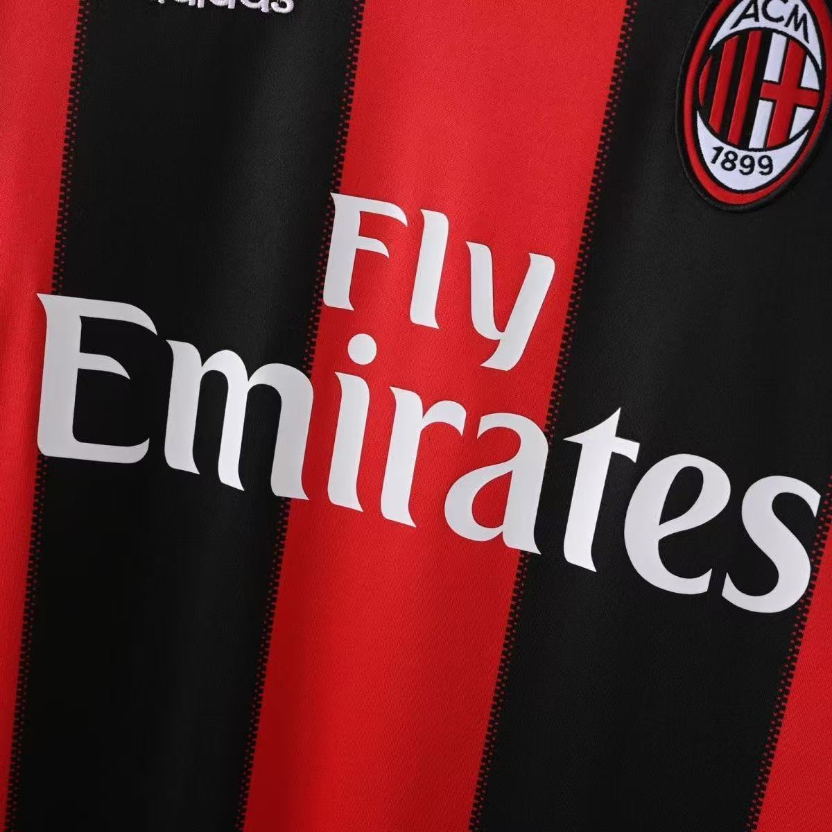 AC Milan 2010/11 Home Long Sleeve Jersey | Adidas Fly Emirates Retro Football Shirt
