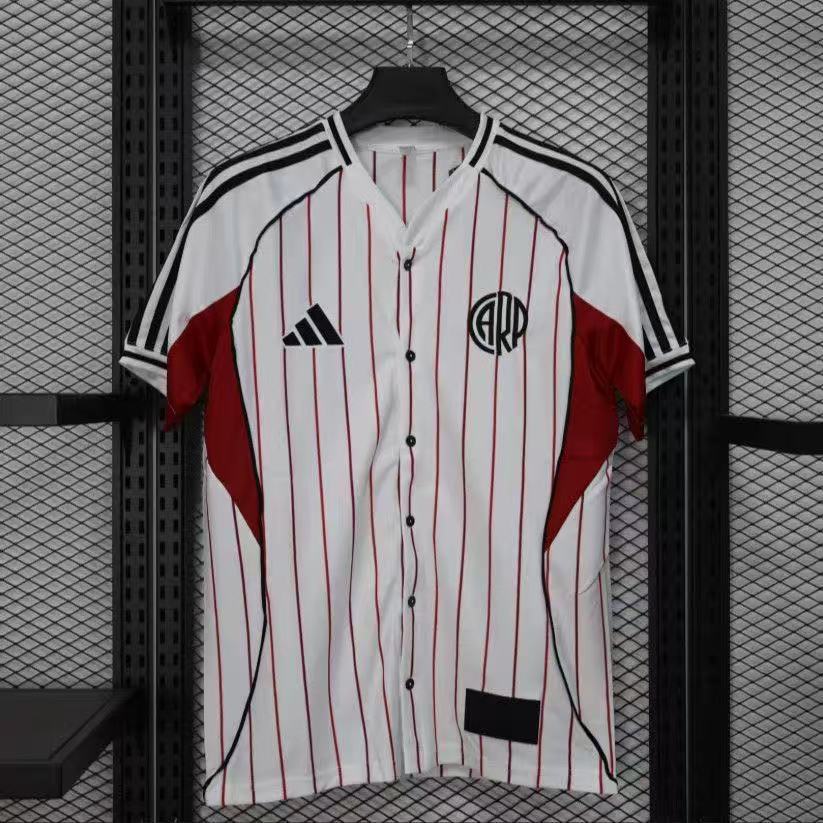 River Plate 2025/26 Baseball Style Special Edition Jersey | White Red Pinstripes