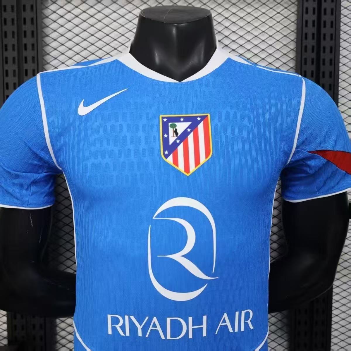 Atletico Madrid 25/26 Away Player Version Jersey Blue Red | Nike Riyadh Air Sponsor Dri-FIT ADV