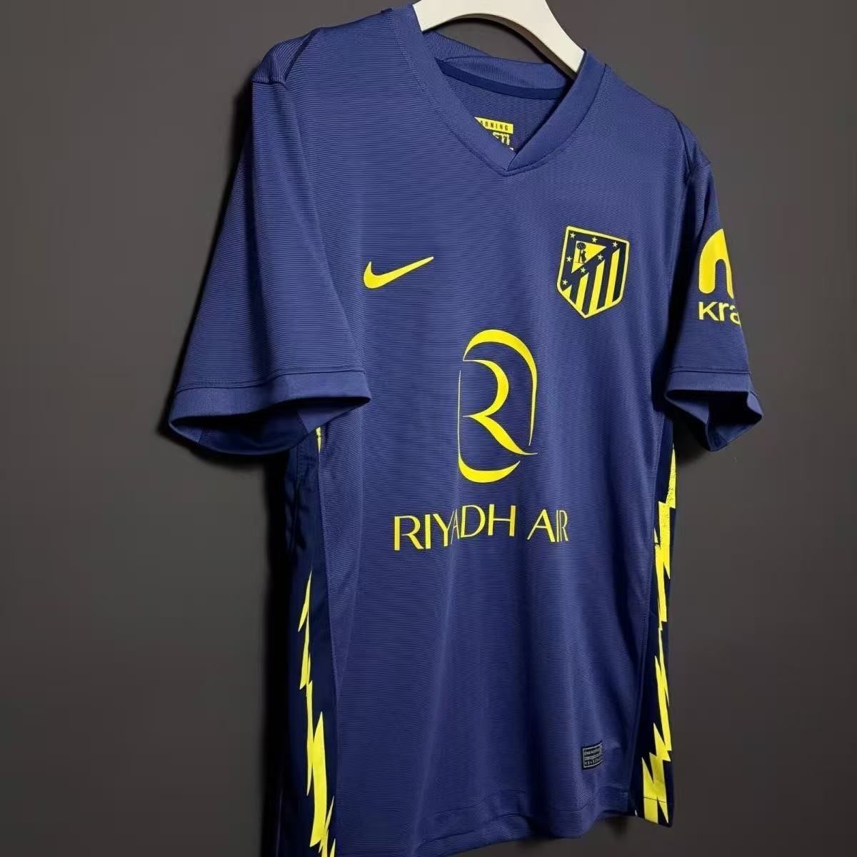 Atletico Madrid 25/26 Third Player Version Jersey Blue Yellow | Nike Riyadh Air Sponsor