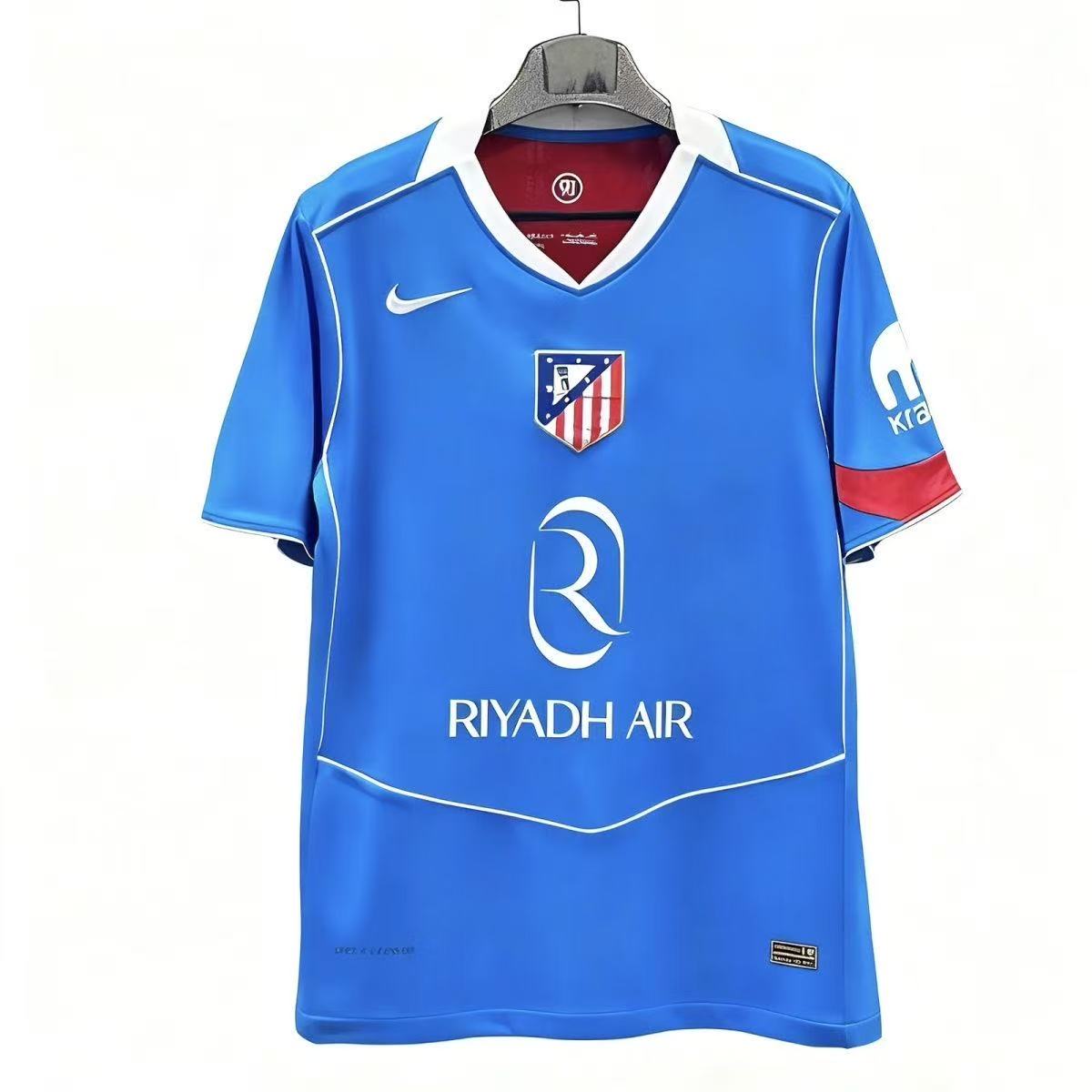 Atletico Madrid 25/26 Away Fan Version Jersey Blue Red | Nike Riyadh Air Sponsor