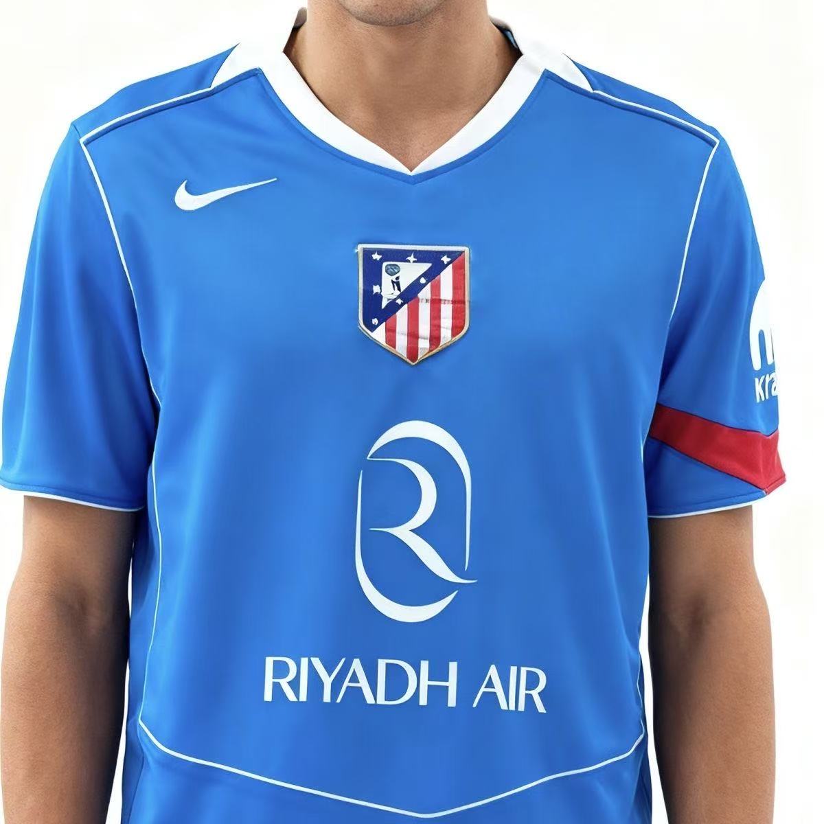 Atletico Madrid 25/26 Away Fan Version Jersey Blue Red | Nike Riyadh Air Sponsor
