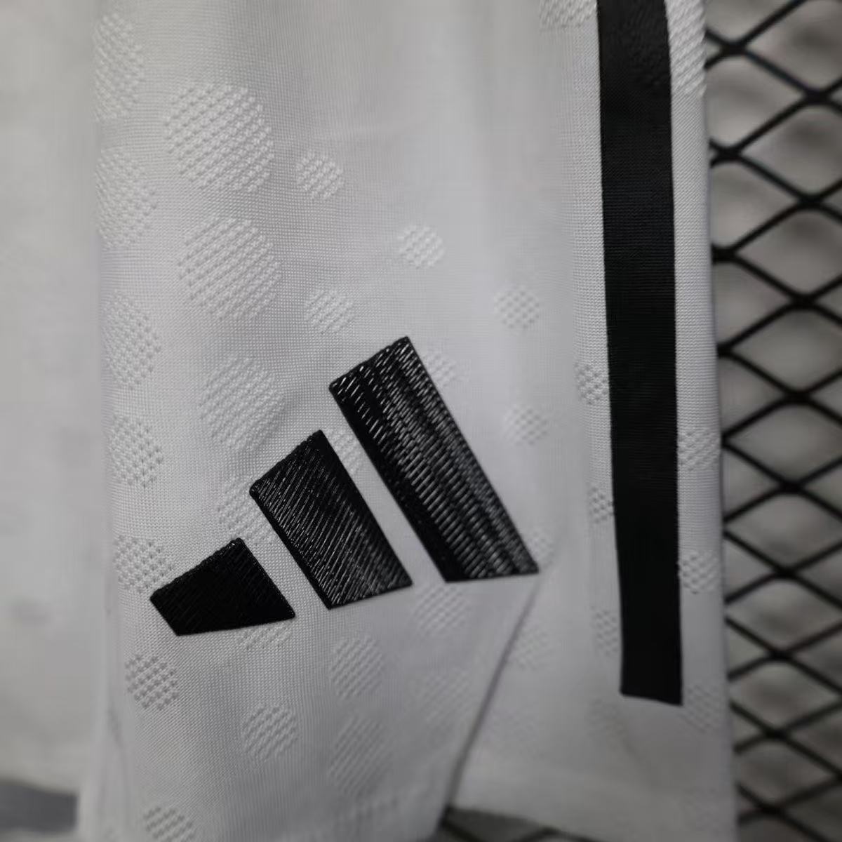 Real Madrid 25/26 Home Player Version Shorts | White Gold Trim Black Stripes RM Crest Adidas AEROREADY