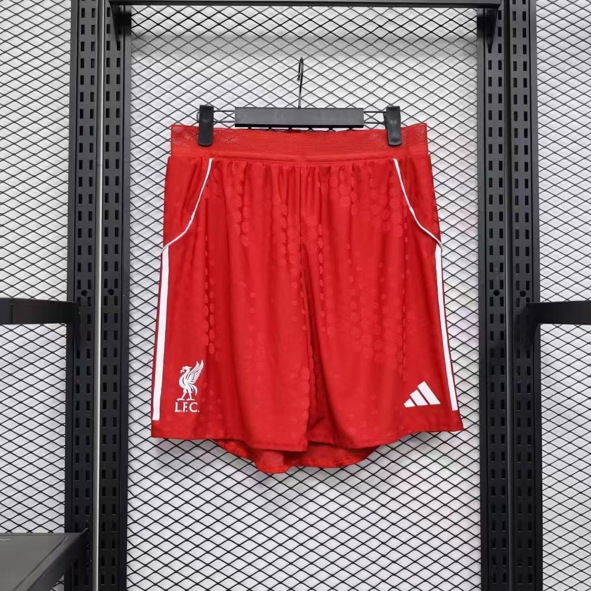 Liverpool FC 25/26 Home Player Version Shorts | Red White Trim LFC Crest Adidas AEROREADY