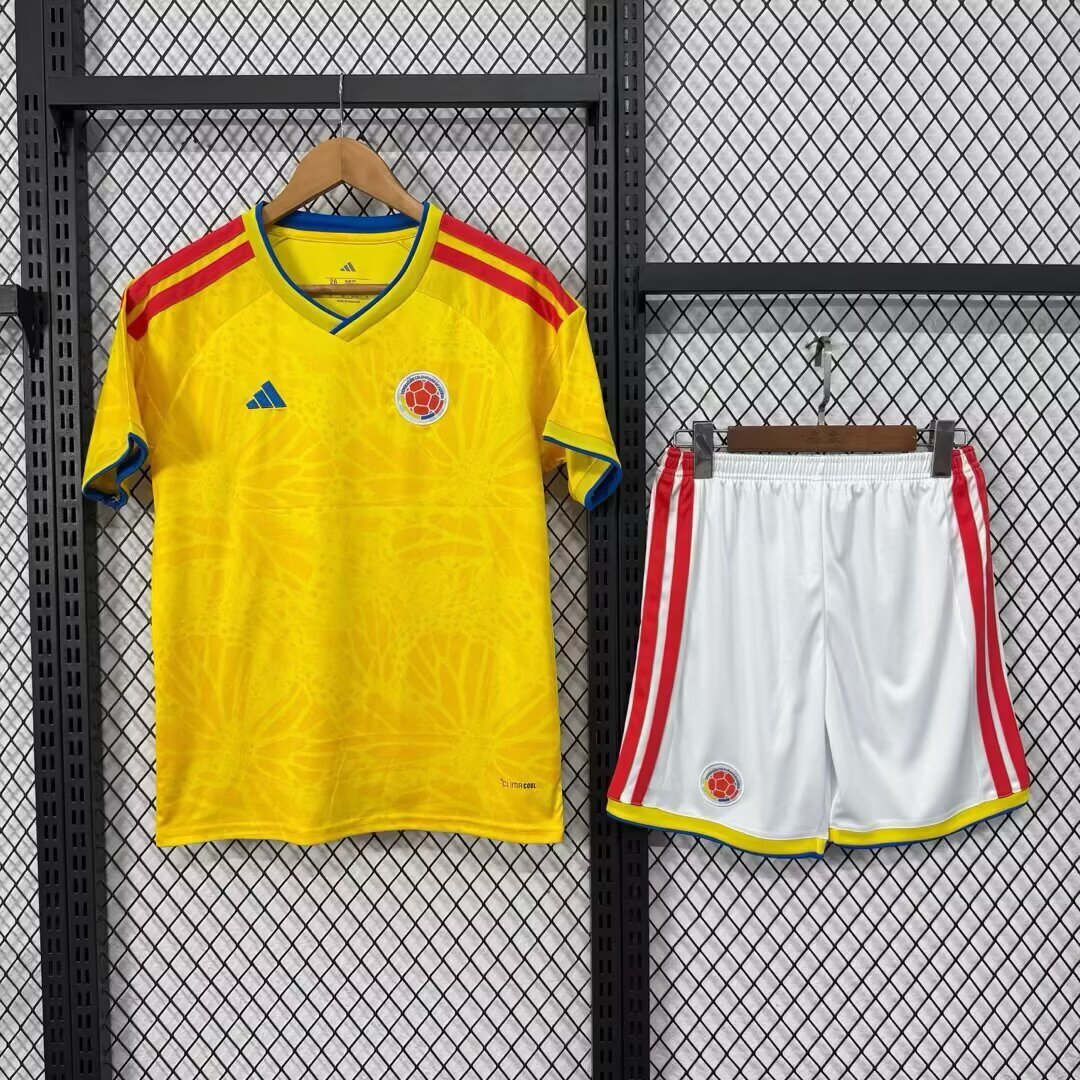 Colombia National Team 2026 World Cup Home Kit Fan Version – Yellow Floral Pattern Design