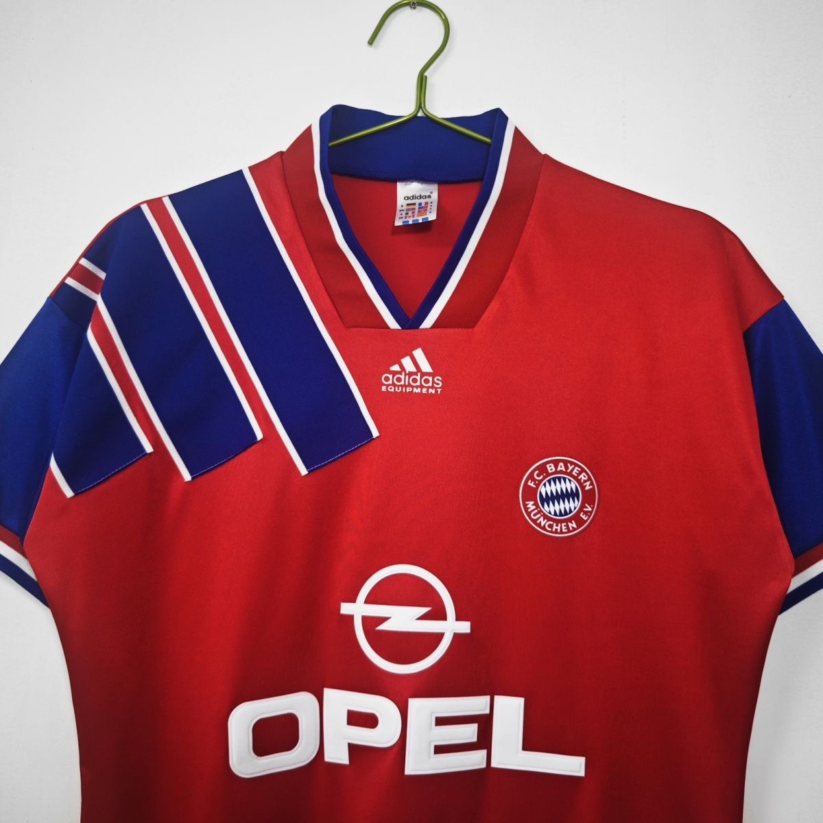 Bayern Munich 1993-95 Home Jersey – adidas Equipment Retro Red Opel Classic Kit
