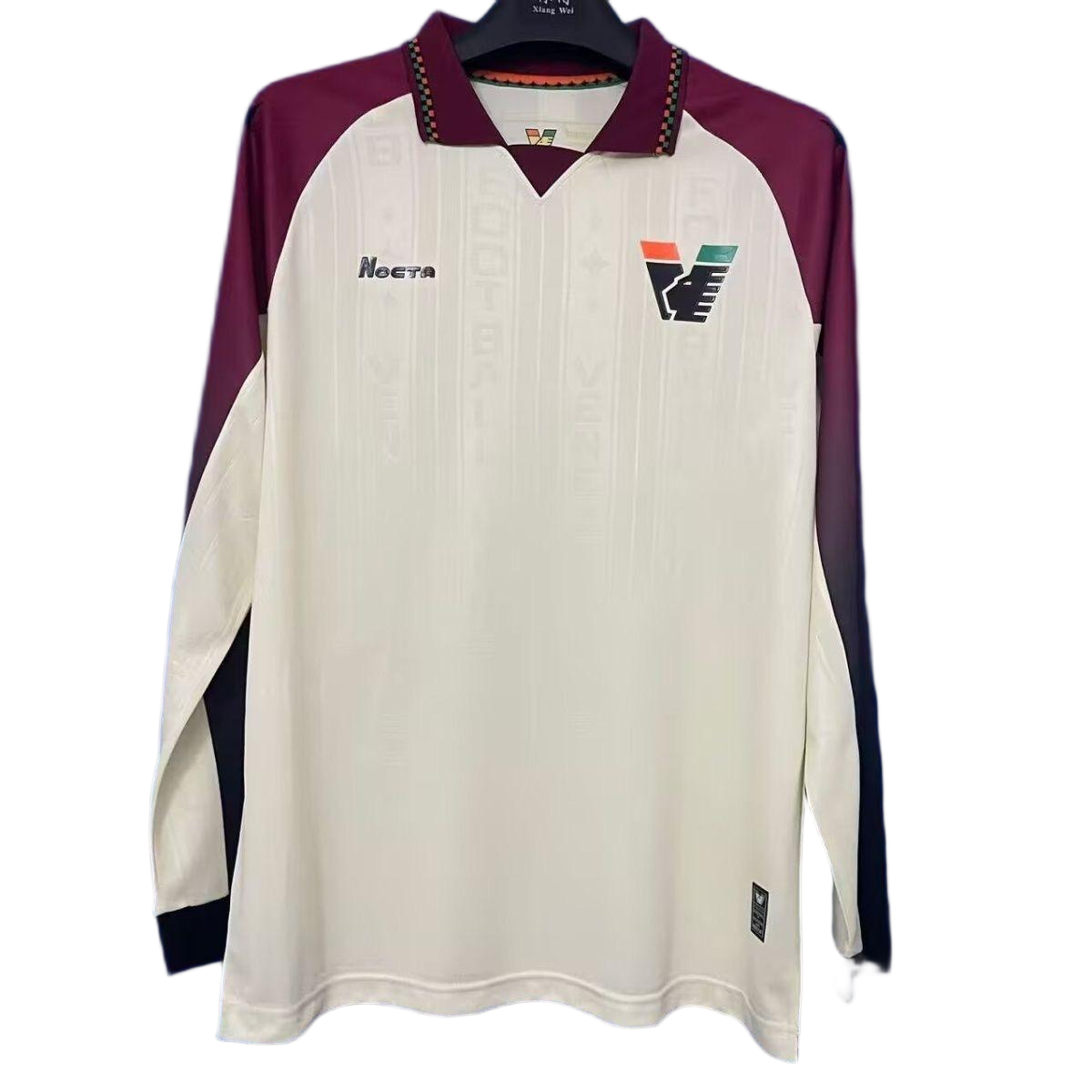 Venezia FC 2025/26 Long Sleeve Special Edition Jersey – Cream & Burgundy Gradient Retro Style