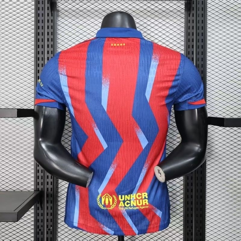 FC Barcelona 2025/26 Home Player Version Jersey – Red & Blue Zigzag Design