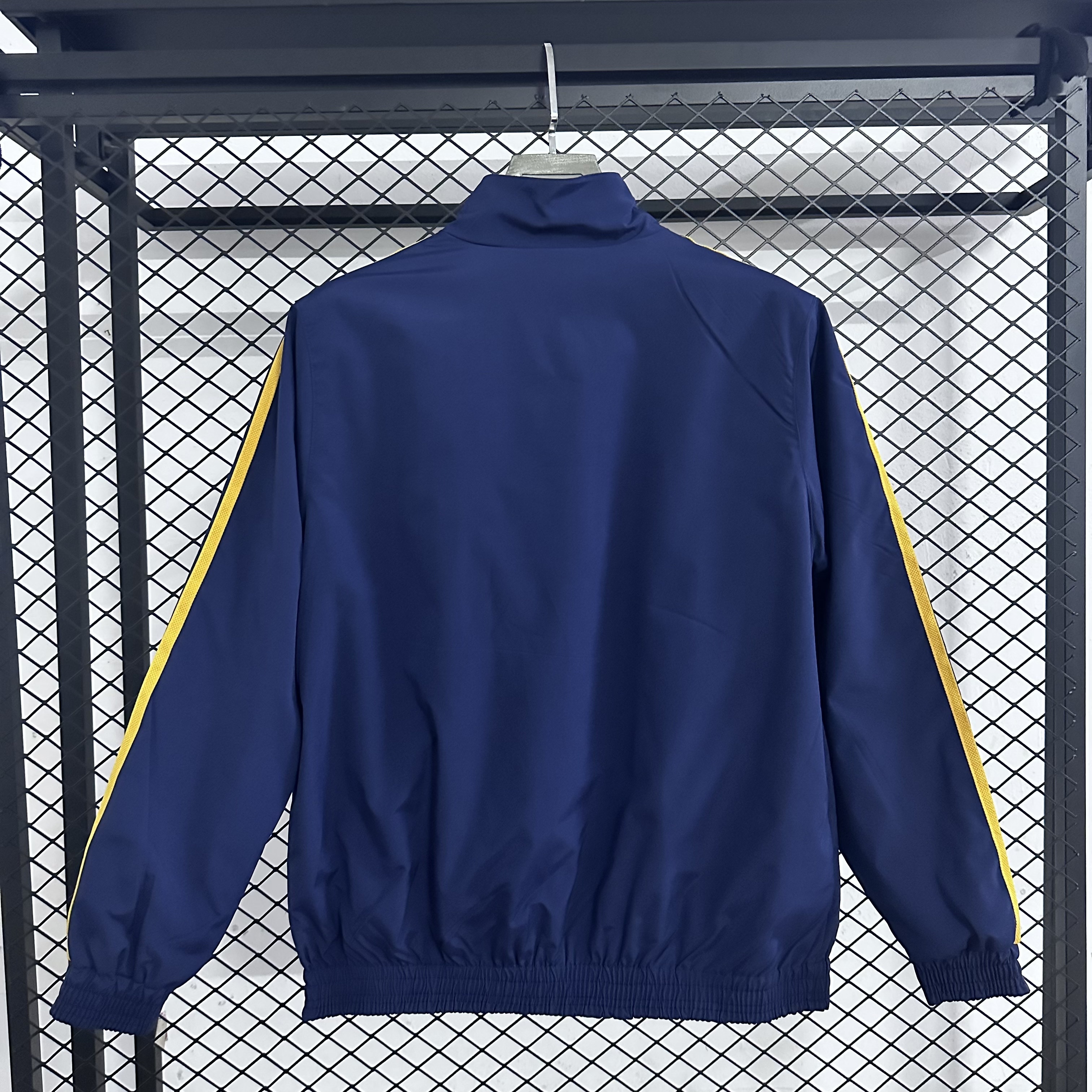 25-26 Real Madrid football casual culture double-sided retro sports stand up collar waterproof jacket jacket in ink-blue