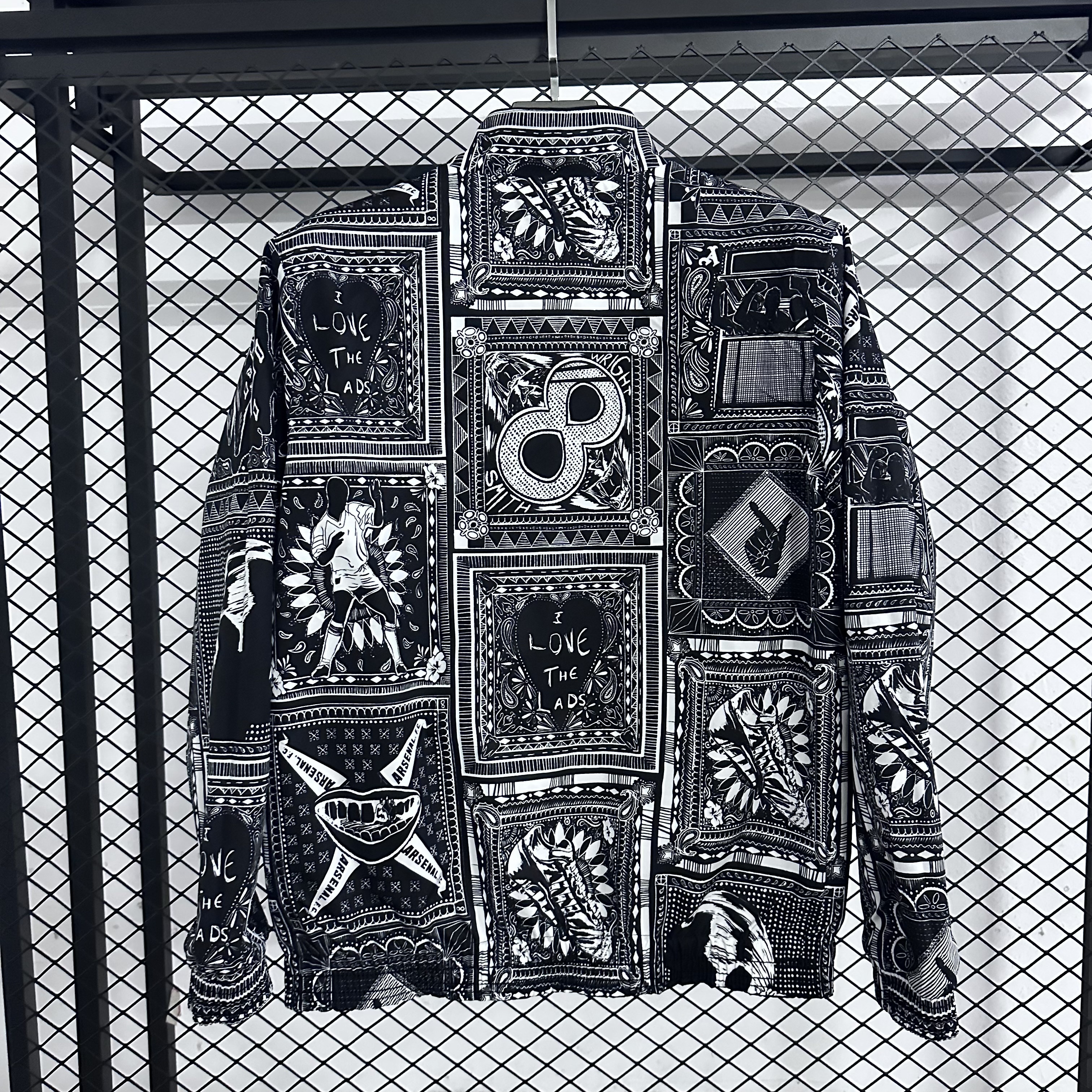 25-26 Arsenal casual striped zipper long sleeved retro sports stand up collar waterproof jacket