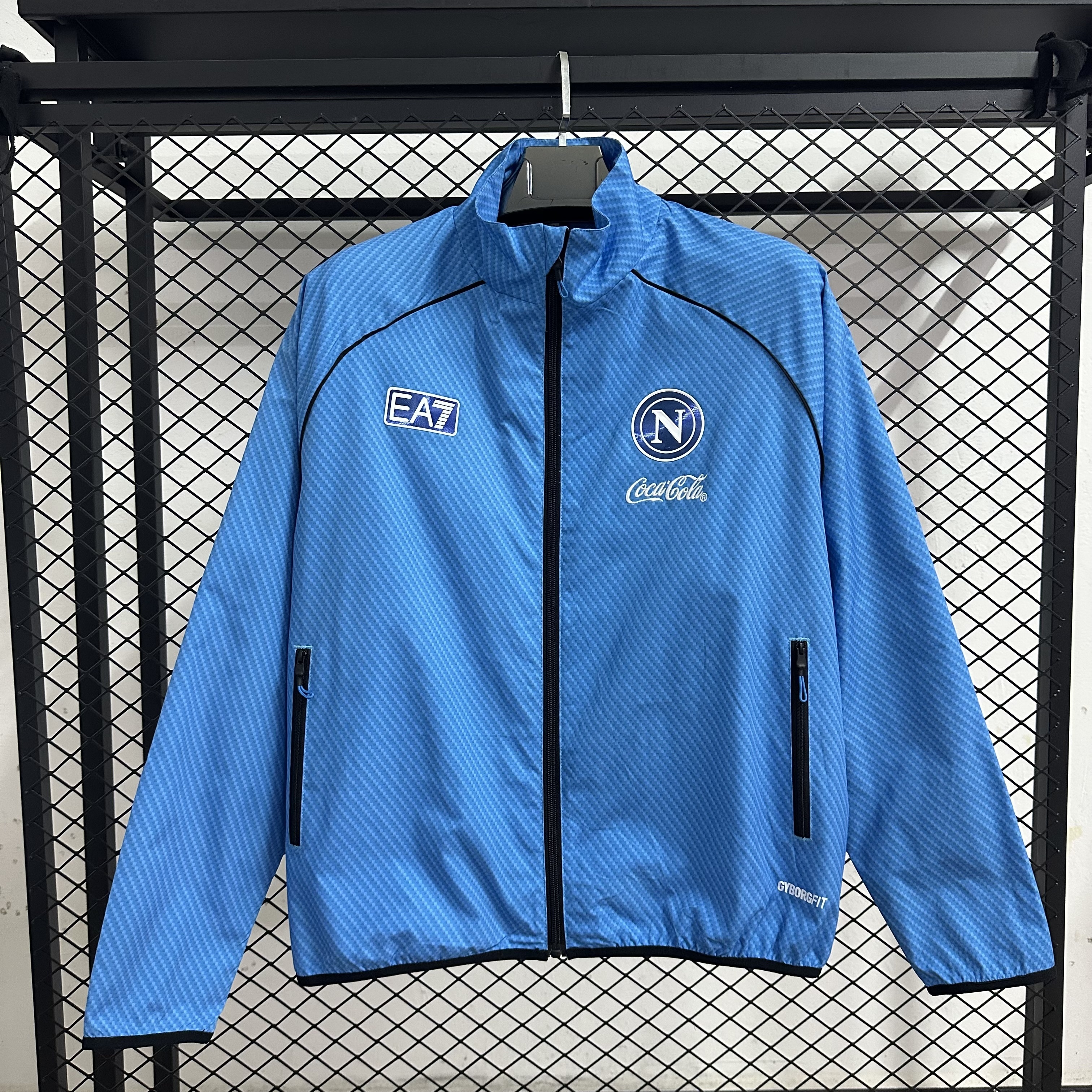 25-26 Naples transfer printed blue waterproof windbreaker