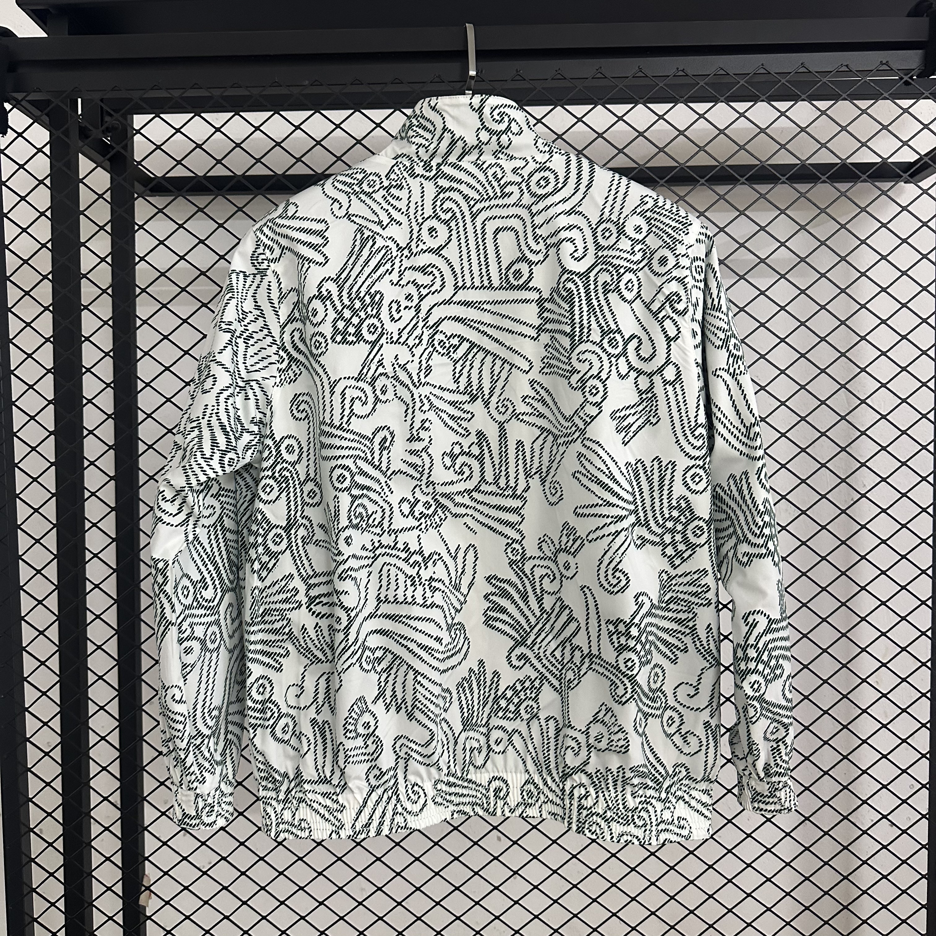 25-26 Mexican sports retro logo print double-sided stand up collar long sleeved zipper football jacket