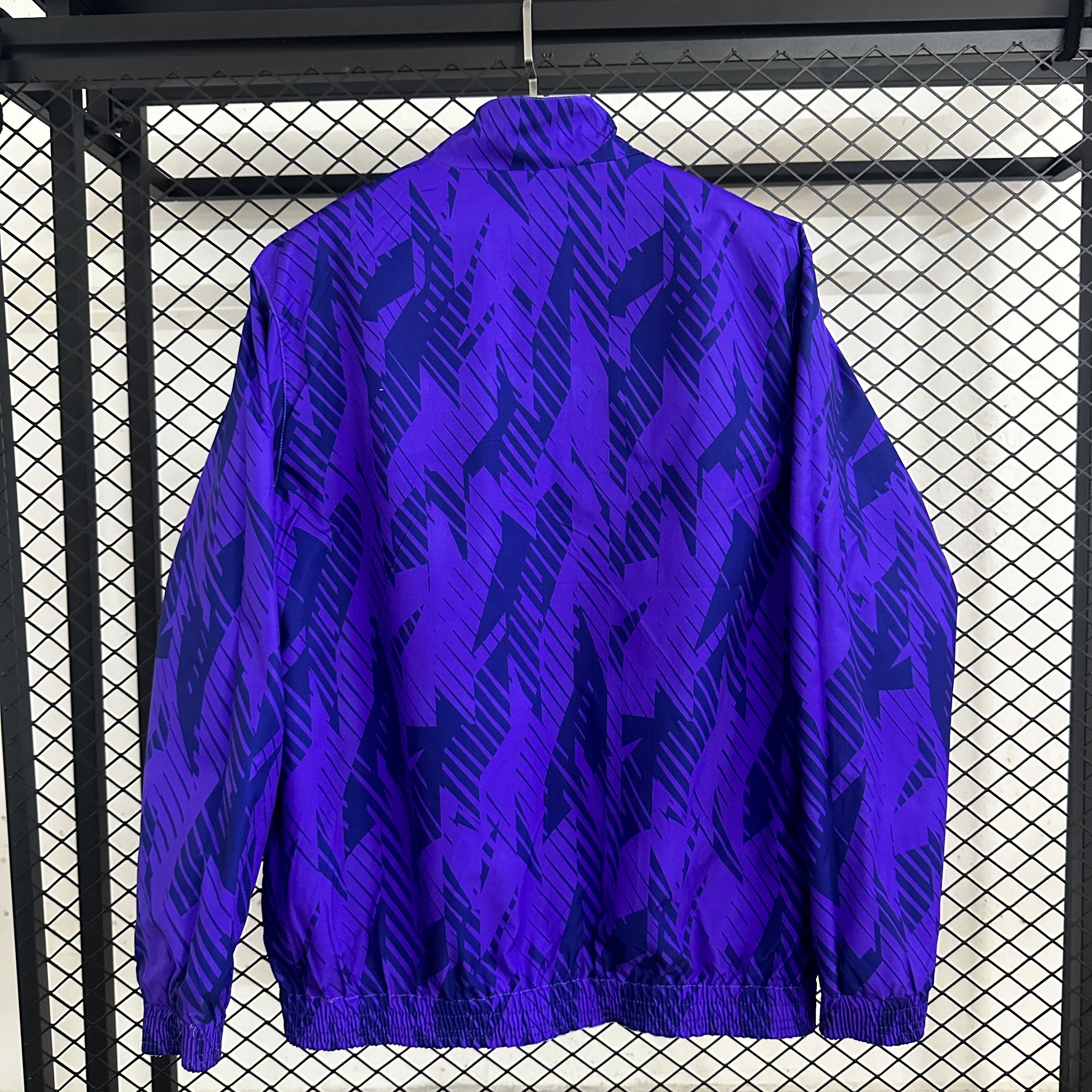 25-26 Argentine printed zipper retro stand up collar striped double-sided jacket