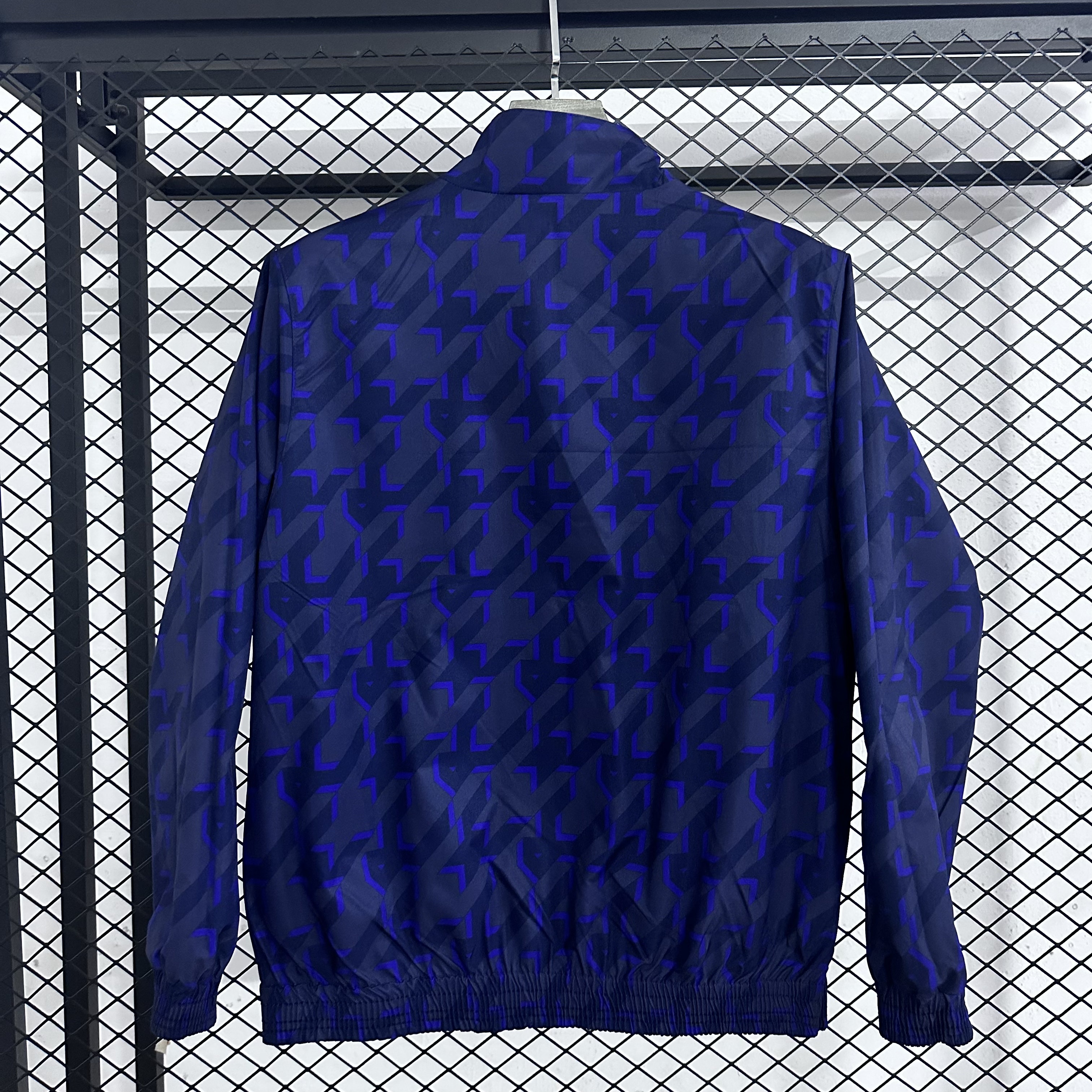 25-26 Real Madrid football casual culture double-sided retro sports stand up collar waterproof jacket jacket in ink-blue