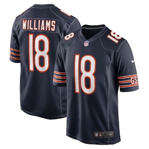 NFL Chicago Bears rugby short-sleeved embroidered jersey No. 18 WILLIAMS American style