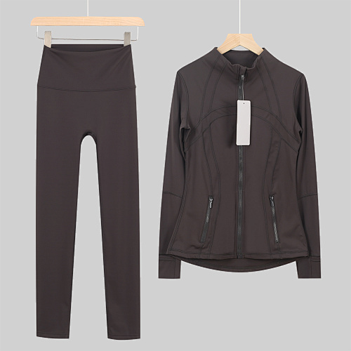 Lulu Stand-Collar Jacket & 9/10 Length Pants Set