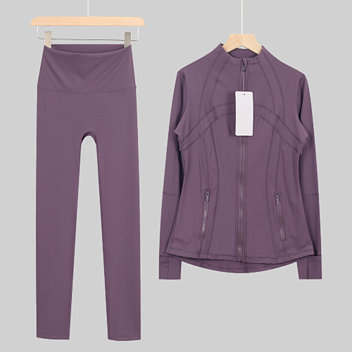 Lulu Stand-Collar Jacket & 9/10 Length Pants Set
