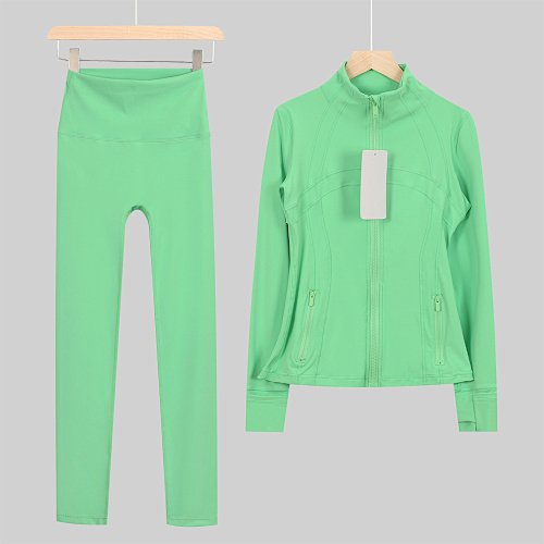 Lulu Stand-Collar Jacket & 9/10 Length Pants Set