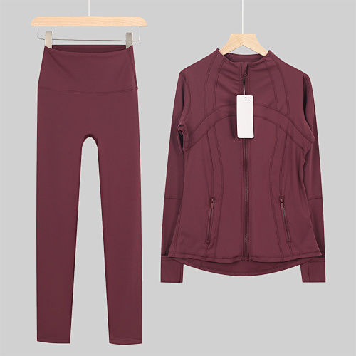 Lulu Stand-Collar Jacket & 9/10 Length Pants Set